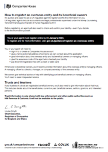 Companies House Register of Overseas Letter Page 2